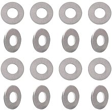 PH Pandahall 100 pcs 22mm Aluminum Stamping Blank, Flat Round Washer with 10mm Center Hole for Bracelet Jewelry DIY Craft Making, Silver