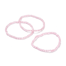 Honeyhandy Round Cat Eye Beads Stretch Bracelets for Girl Women, Pink, Beads: 4~5mm, Inner Diameter: 2-1/4 inch(5.65cm)