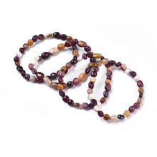 Honeyhandy Natural Mookaite Bead Stretch Bracelets, Tumbled Stone, Nuggets, Inner Diameter: 2~2-1/4 inch(5.2~5.6cm)