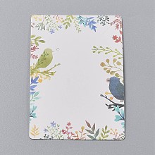 Honeyhandy Cardboard Jewelry Display Cards, for Hanging Earring & Necklace Display, Rectangle, Colorful, Bird Pattern, 9x6x0.05cm, Hole: 0.2cm, 100pcs/bag