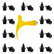 GORGECRAFT 51PCS Track Spikes 1/4 Inch Cross Country Spikes Steel Spikes Track Shoe Spikes Replacements and Spike Wrench for Sports Running Track Shoes Sprint Sports(Black)