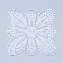 Honeyhandy Plastic Mesh Canvas Sheets, for Embroidery, Acrylic Yarn Crafting, Knit and Crochet Projects, Flower, White, 11.2x11.2x1.5mm, Hole: 4x4mm