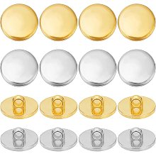 OLYCRAFT 100pcs 17.5mm Flat Round Buttons Plastic Gold Sliver Buttons Blazers Shirt Suit Jeans Button Trousers Buttons for Clothing Accessories Button Sewing DIY Craft - Hole 3mm