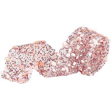 Pandahall Elite 1 Yard 1.5 Inch Crystal Rhinestone Trim Hot fix Ribbon Artificial Gem Stone Beaded Iron On Applique Embellishment Sewing Accessories for DIY Wedding Bridal Dress Shoes Phone Decor, Red