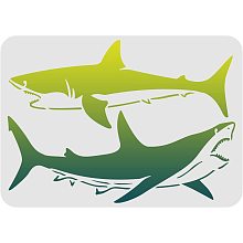 FINGERINSPIRE Shark Stencil 11.7x8.3 inch Reusable Shark Drawing Stencil Sea Creatures Stencil Sea Animal Painting Stencils for Painting on Wood Tile Paper Fabric Floor Wall