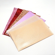 CHGCRAFT 6Pcs 6Colors Imitation Bundle Leather Faux Leather Sheet with glitter Bright Color for Jewelry Making DIY Bags Home Decoration