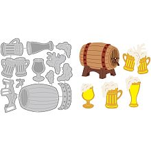 BENECREAT Barrel Cutting Die Beer Mug Die Cut Embossing Stencils Template for Paper Card Making Decoration DIY Scrapbooking Album Craft Christmas Decor