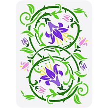 FINGERINSPIRE Vine Painting Stencil 8.3x11.7inch Reusable Fuchsia Flower Drawing Template DIY Art Flourishing Flower Vine Stencil Spring Nature Plants Stencil for Painting on Wood, Wall and Furniture