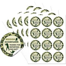 AHANDMAKER Thank You Sticker Labels, Army Camouflage Theme Party Circle Stickers, 60Pcs Circle Stickers 2" Self-Adhesive Convenient Party Circle Stickers for Party Favors, Envelope Seals & Goodie Bags