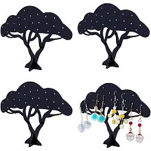 Acrylic Earring Display Organizer Stand 4 Pack Black Tree Shaped Hanging Jewelry Display Holder Pegboard Rack for Stud Earrings Women Jewelry Display Storage 1.39 x 5.94 x 4.52 Inches