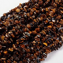 Honeyhandy Natural Tiger Eye Beads Strands, 5~8mm, Hole: 0.3mm, 31 inch