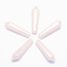 Honeyhandy Natural Rose Quartz Pointed Beads, Bullet, Undrilled/No Hole Beads, 30.5x9x8mm