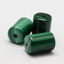 Honeyhandy Column Natural Malachite Beads, 12x8mm, Hole: 1mm