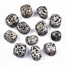 Honeyhandy Natural Dalmatian Jasper Beads, Tumbled Stone, Vase Filler Gems, No Hole/Undrilled, Nuggets, 19~30x18~28x10~24mm  250~300g/bag