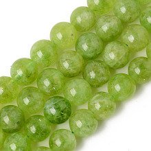 Honeyhandy Natural Quartz Beads Strands, Dyed & Heated, Imitation Peridot, Round, Yellow Green, 10~10.5mm, Hole: 1.2mm, about 39pcs/strand, 15.35 inch(39cm)