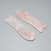 ARRICRAFT Natural Rose Quartz Gua Sha Boards, Scraping Massage Tools, Gua Sha Facial Tools, Fish, Pink, 115x35x6mm