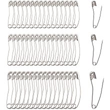 NBEADS 260 Pcs Platinum Curved Iron Safety Pins, 1.06"/1.29"/1.49" 3 Sizes Quilting Basting Pins for DIY Arts Crafting Sewing Jewelry Making