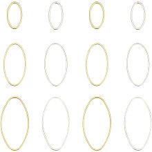 OLYCRAFT 240pcs Open Bezel Pendant Charm Hollow Frame Pendant Blanks Oval Earring Charms Oval Brass Rings Open Bezel for Earrings Making DIY Jewelry UV Resin Crafts - Golden & Silver Plated