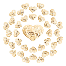 SUNNYCLUE 1 Box 20Pcs Brass Heart Charms 18K Gold Plated Blank Metal Stamping Tag Love Pendants Textured Style for Jewelry Making Charms DIY Valentine's Day Gifts Bracelets Necklaces Crafts Supplies