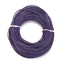 Honeyhandy Cowhide Leather Cord, Leather Jewelry Cord, Jewelry DIY Making Material, Round, Dyed, Purple, 2mm