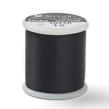 Honeyhandy MIYUKI Beading Nylon Thread B, 330 DTEX/0.203mm/0.008", for Seed Beads, #12, Black, 55 yards(50 meters)/roll