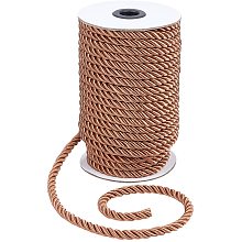 PandaHall Elite 8mm Twisted Cord Rope for Honor Cord, Craft Rope Cord Twisted Silk Ropes Decorative Rope Shiny Viscose Cording for Curtain Tieback, Upholstery, Christmas Garland, Handbags Handles, Khaki