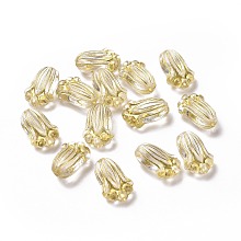 Plating Acrylic Beads, Golden Metal Enlaced, Flower, Clear, 11.5x8x5mm, Hole: 1.2mm, about 2020pcs/500g