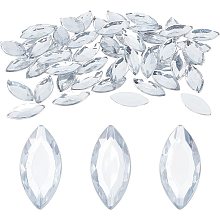 FINGERINSPIRE 200 Pcs 24.5x11.5mm Horse Eye Acrylic Rhinestone Gems with Container Acrylic Jewels Embelishments Crystals Flat Back Clear Acrylic Jewels for Costume Making Cosplay