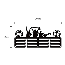 CREATCABIN Sports Theme Iron Medal Hanger Holder Display Wall Rack, with Screws, Football Pattern, 130x290mm