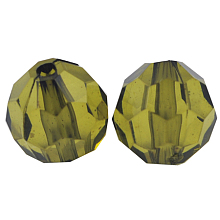 Honeyhandy Transparent Acrylic Beads, Faceted Round, Olive Drab, about 12mm in diameter, hole: 2mm, about 568pcs/500g