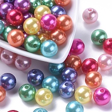 Honeyhandy Imitation Pearl Acrylic Beads, Dyed, Round, Mixed Color, 12x11.5mm, Hole: 2.7mm, about 480~530pcs/pound