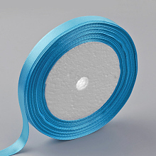 Honeyhandy Single Face Satin Ribbon, Polyester Ribbon, Deep Sky Blue, 2 inch(50mm), about 25yards/roll(22.86m/roll), 100yards/group(91.44m/group), 4rolls/group