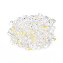 Honeyhandy Glass Charms, Faceted, Cone, Clear AB, 8x4mm, Hole: 1~1.2mm