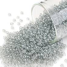 TOHO Round Seed Beads, Japanese Seed Beads, (112) Transparent Luster Black Diamond, 11/0, 2.2mm, Hole: 0.8mm, about 5555pcs/50g