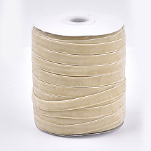 Honeyhandy Single Face Velvet Ribbon, Dark Khaki, 3/8 inch(9.5~10mm), about 50yards/roll(45.72m/roll)