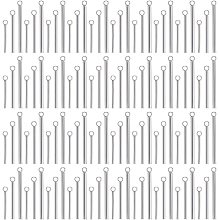 DICOSMETIC 150pcs 3 Sizes 304 Stainless Steel Long Bar Shape Charms Column Charms Small Hole Bar Charms Geometric Pendants for Necklace Bracelet Jewelry Making,Hole:1.6mm