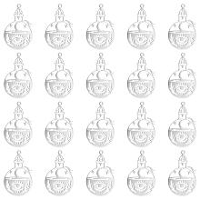 DICOSMETIC 20Pcs Stainless Steel Pendants Hollow Style Bottle with Eye/Leaf/Star Antique Pendant Charms for Necklace Bracelets Earrings Jewelry Making and Crafts, Hole: 1.5mm