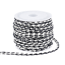 PandaHall Elite 7 Yards 3mm Braided Leather Cord, Leather Strap Jewelry Craft Cord Tie Cording Leather Rope for Beading Bracelet Neckacle Belts Jewelry DIY Crafts Making Wrapping