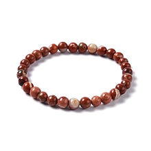 Honeyhandy Natural Red Jasper Bead Stretch Bracelets, Round, 2 inch~2-3/8 inch(5~6cm), Bead: 5.8~6.8mm