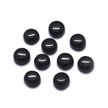 Honeyhandy Natural Obsidian Cabochons, Half Round/Dome, 4x1.5~2.5mm