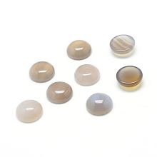 Honeyhandy Natural Grey Agate Gemstone Cabochons, Half Round, 8x4mm