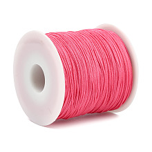 Honeyhandy Braided Nylon Thread, DIY Material for Jewelry Making, Deep Pink, 0.8mm, 100yards/roll