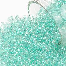 TOHO Round Seed Beads, Japanese Seed Beads, (1812) Transparent Rainbow Seafoam, 11/0, 2.2mm, Hole: 0.8mm, about 1103pcs/10g