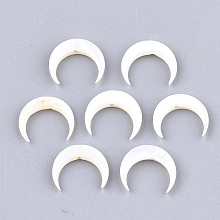 ARRICRAFT Natural Freshwater Shell Beads, for DIY Craft Jewelry Making, Double Horn/Crescent Moon, Creamy White, 10~11x12~12.5x2.5~3mm, Hole: 1mm