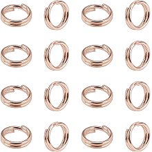 UNICRAFTALE 20pcs Rose Gold Split Rings Keychain Clasp Findings Smooth Surface Hoop Stainless Steel Split Key Rings for Home Car Keys Organization Making, 5x1mm