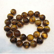 Honeyhandy Gemstone Beads, Tiger Eye, Grade B, Colorful, 8mm, Hole: 1mm, about 47~50pcs/strand, 15 inch