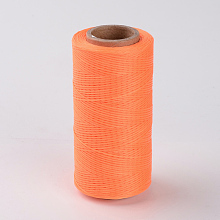 Honeyhandy Flat Waxed Polyester Cords, Coral, 1x0.3mm, about 284.33 yards(260m)/roll