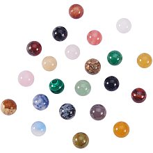 Natural & Synthetic Gemstone Stone Beads, Gemstone Sphere, for Wire Wrapped Pendants Making, No Hole/Undrilled, Round, Mixed Color, 10mm, 100pcs