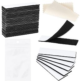 NBEADS 25 Pcs Self Adhesive Hook and Loop, Strong Double Sided Sticky Tape, Removable Extra Adhesive Mounting Tape for Home Office Walls Floor Door