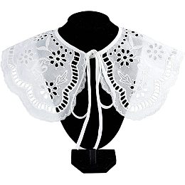 GORGECRAFT Detachable Collar Lace Neckline Collar Embroidery Applique Crochet Collar Shawls White Hollow Out Floral False Collar Scarf Patches Cape Party Clothing Accessories for Girl Women